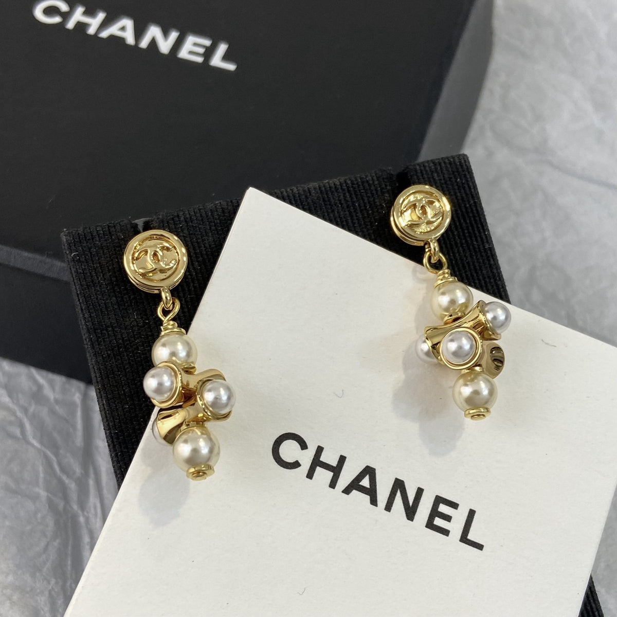 light gold letter Stud Earrings for women - alternate angle view 5