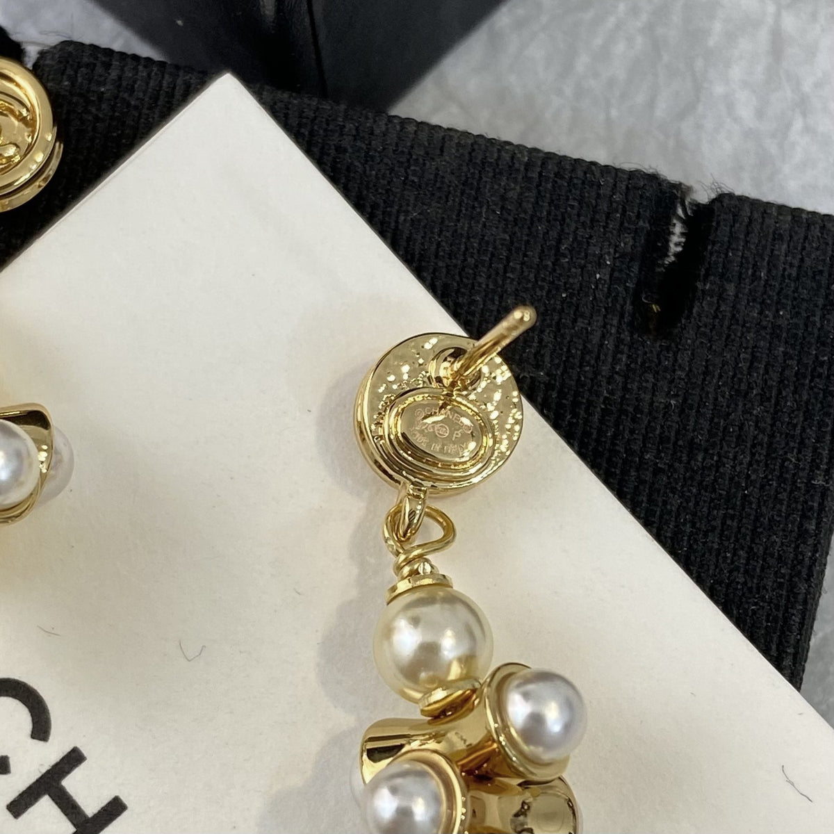 light gold letter Stud Earrings for women - alternate angle view 6