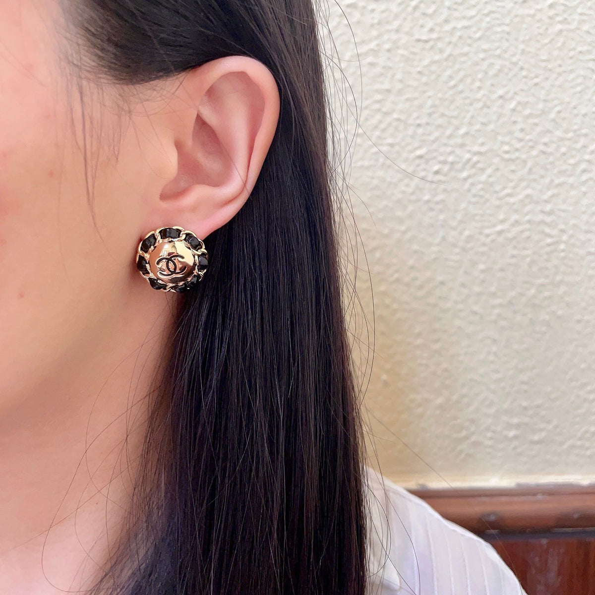 double c Stud Earrings for women - alternate angle view 3