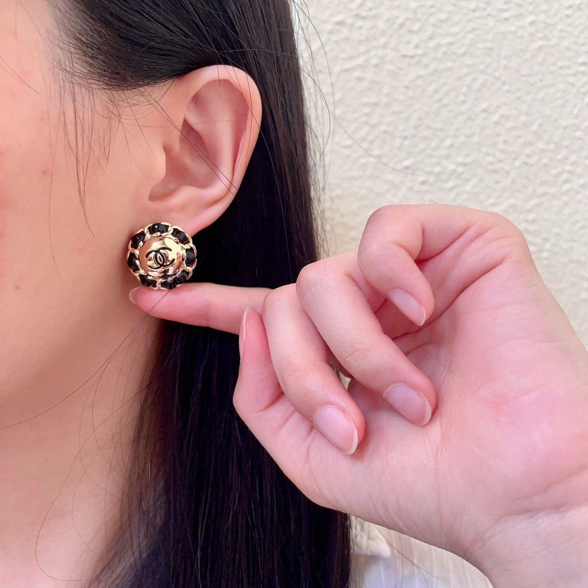double c Stud Earrings for women - alternate angle view 2
