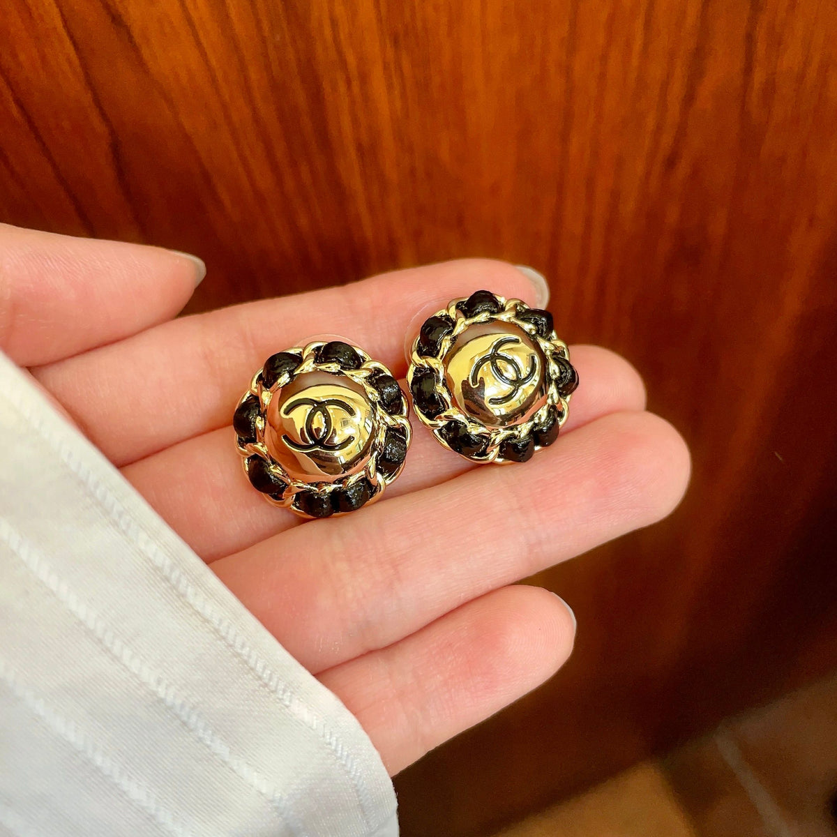 double c Stud Earrings for women - alternate angle view 4