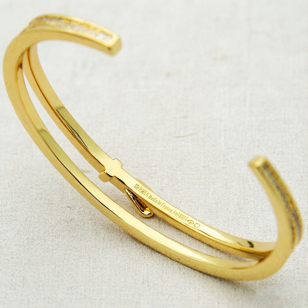 gold crystal inlaid Belt for men and women - alternate angle view 7