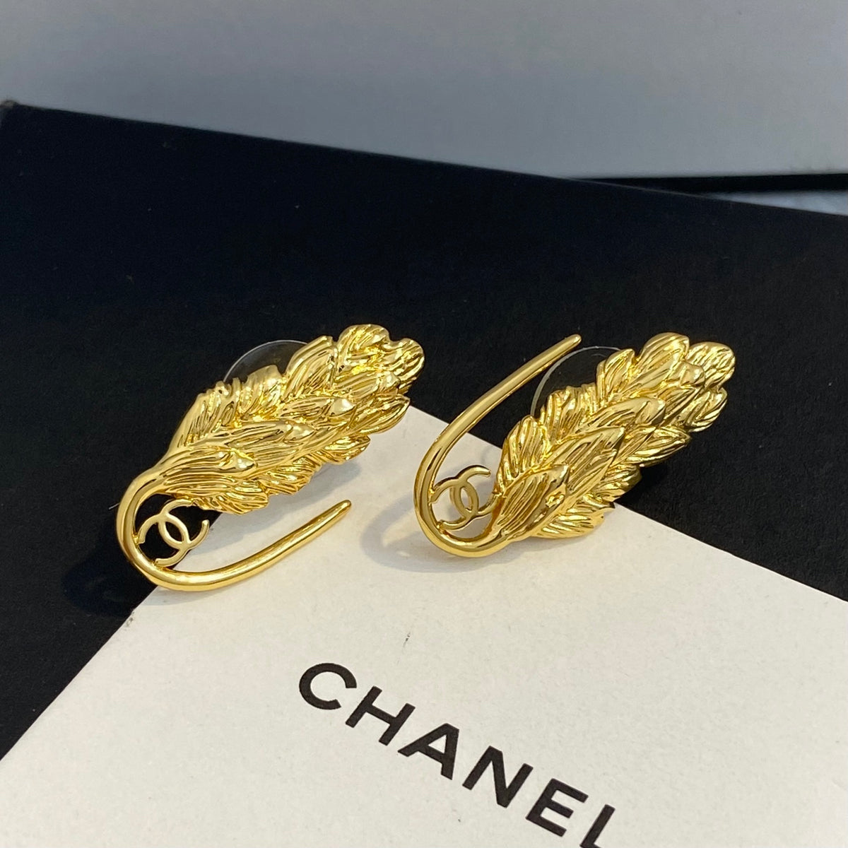 gold letter Stud Earrings for women - alternate angle view 6