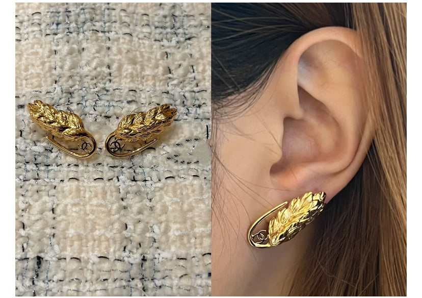 gold letter Stud Earrings for women - alternate angle view 10