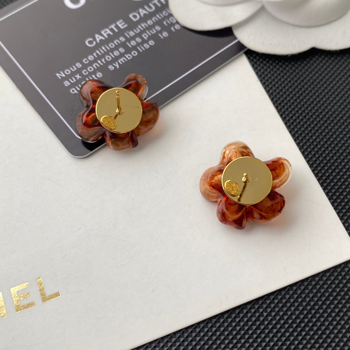 yellow 925 sterling silver floral Stud Earrings for women - alternate angle view 5