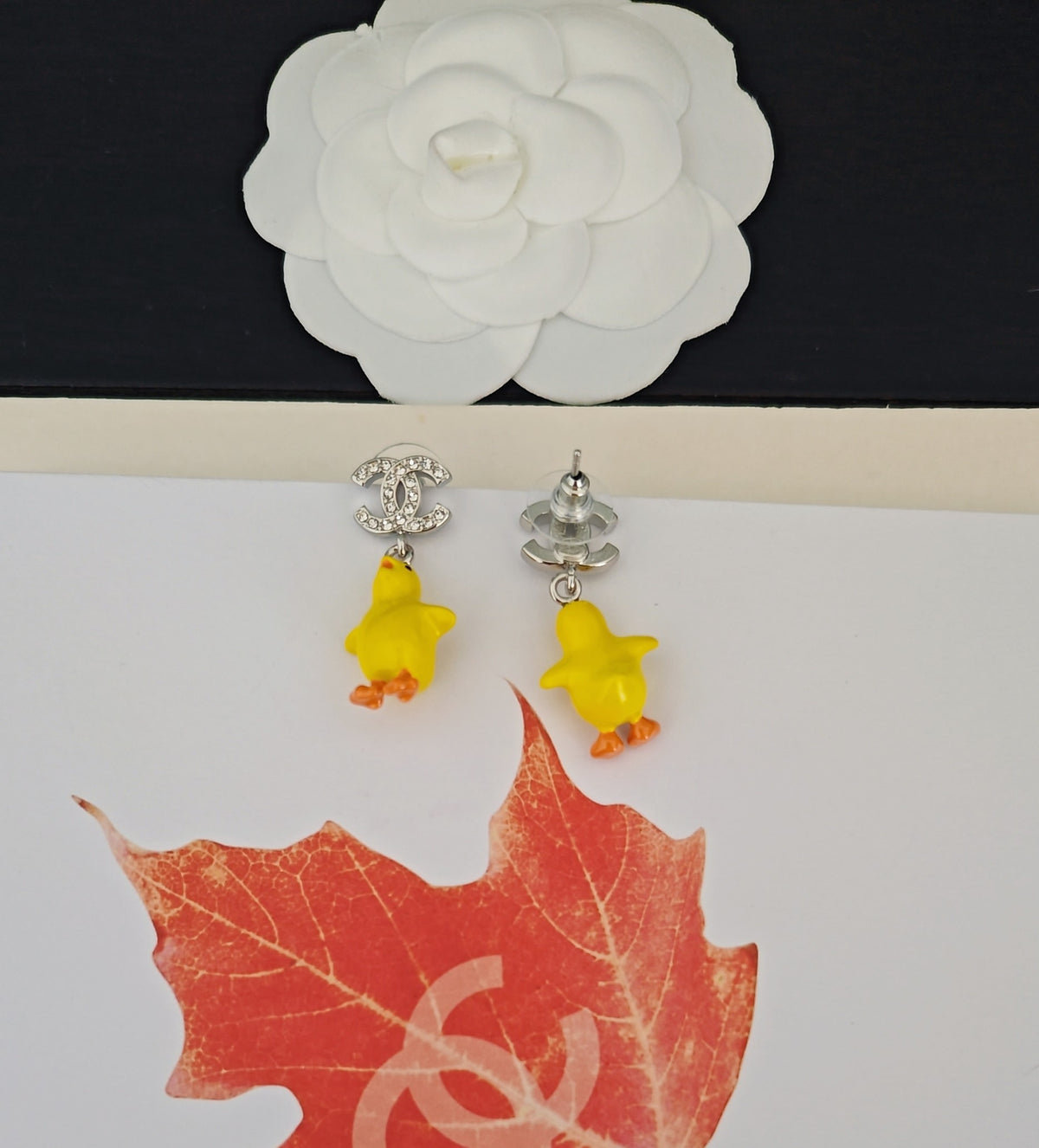 yellow brass Drop Earrings for women - alternate angle view 6