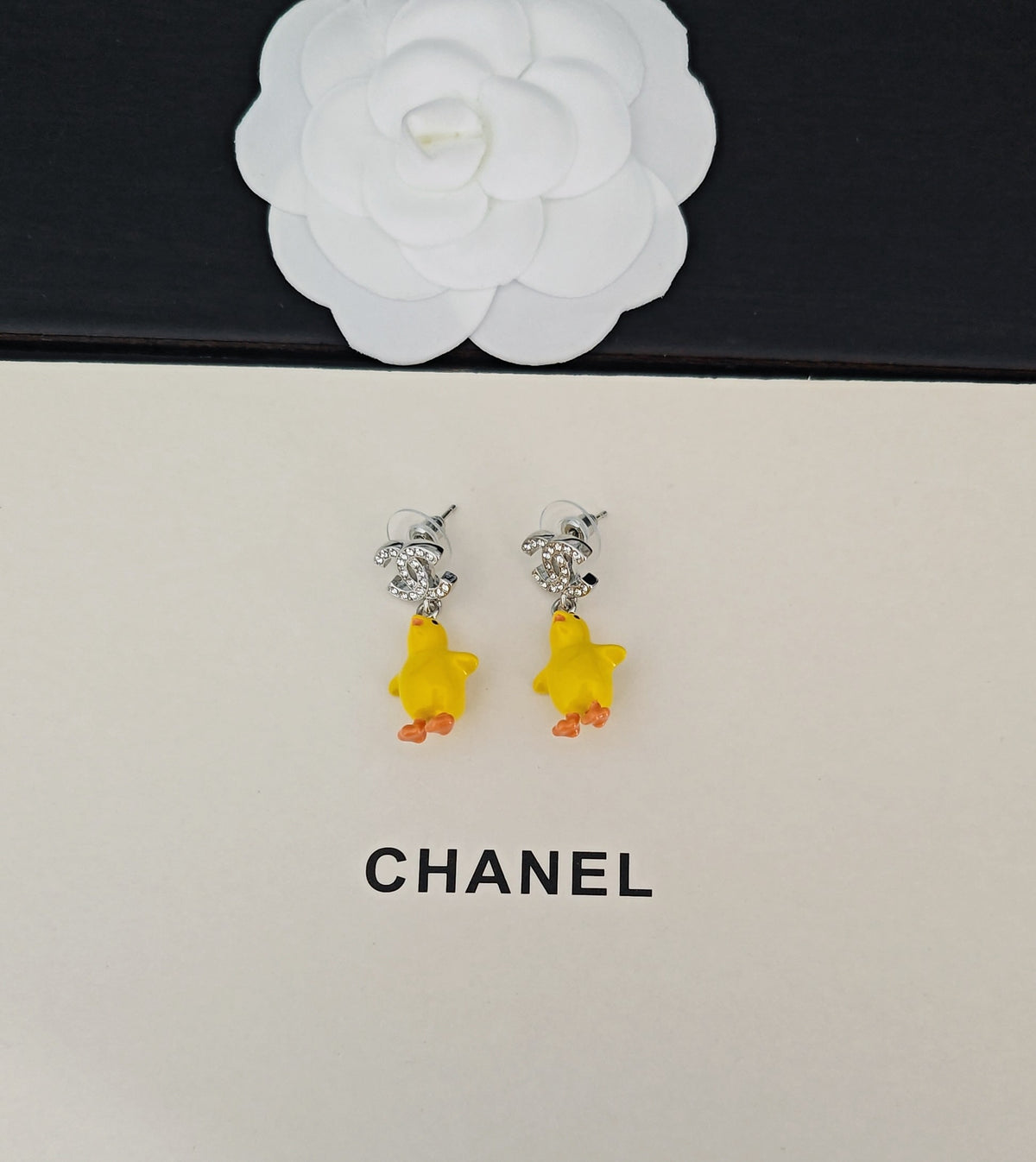 yellow brass Drop Earrings for women - alternate angle view 4