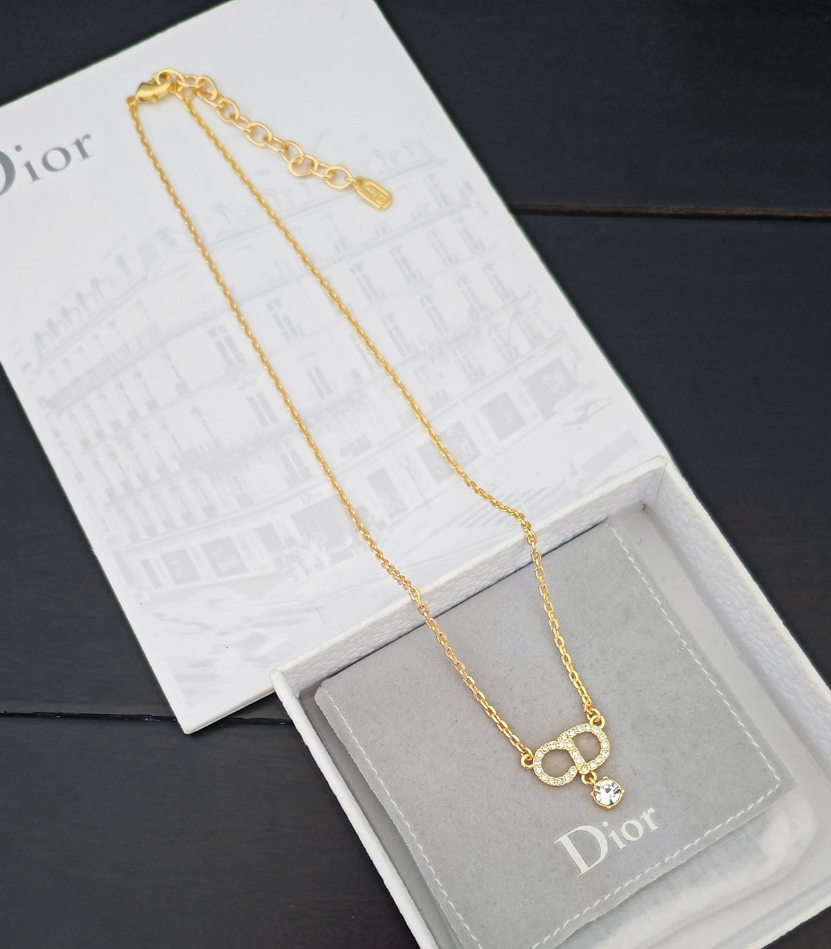 gold brass Necklace for women - alternate angle view 5