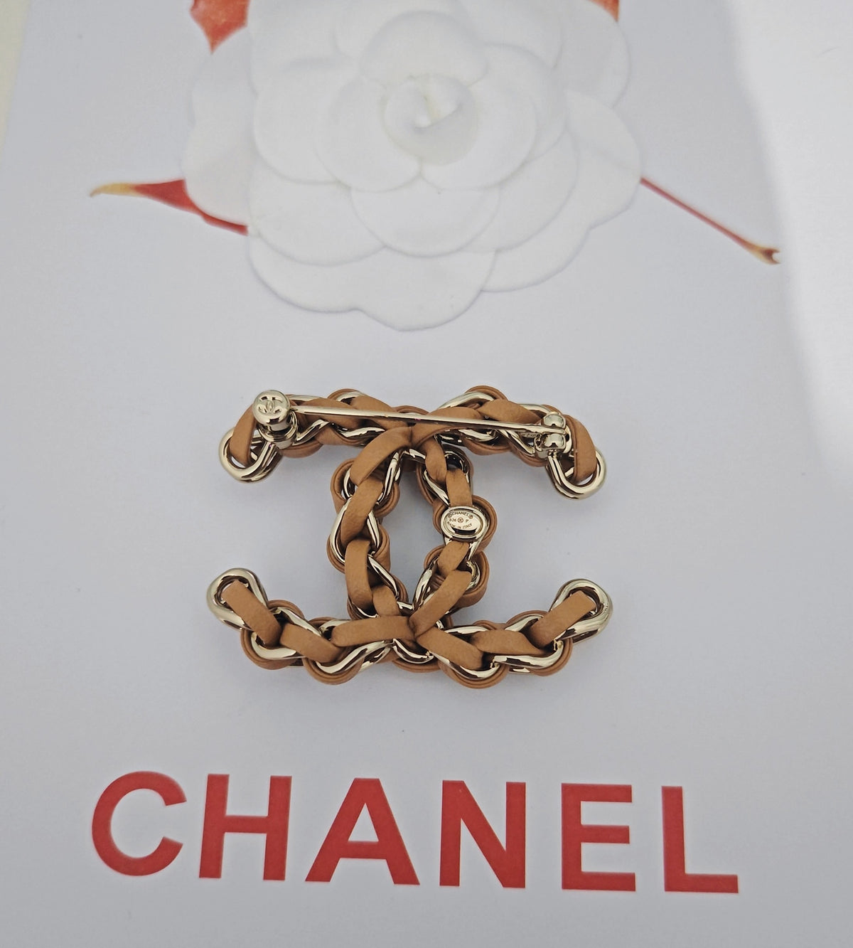 yellow brass floral Brooch for women - alternate angle view 5