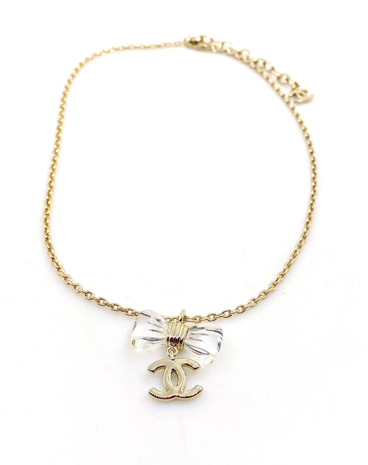 clear brass butterfly Necklace for women - alternate angle view 4
