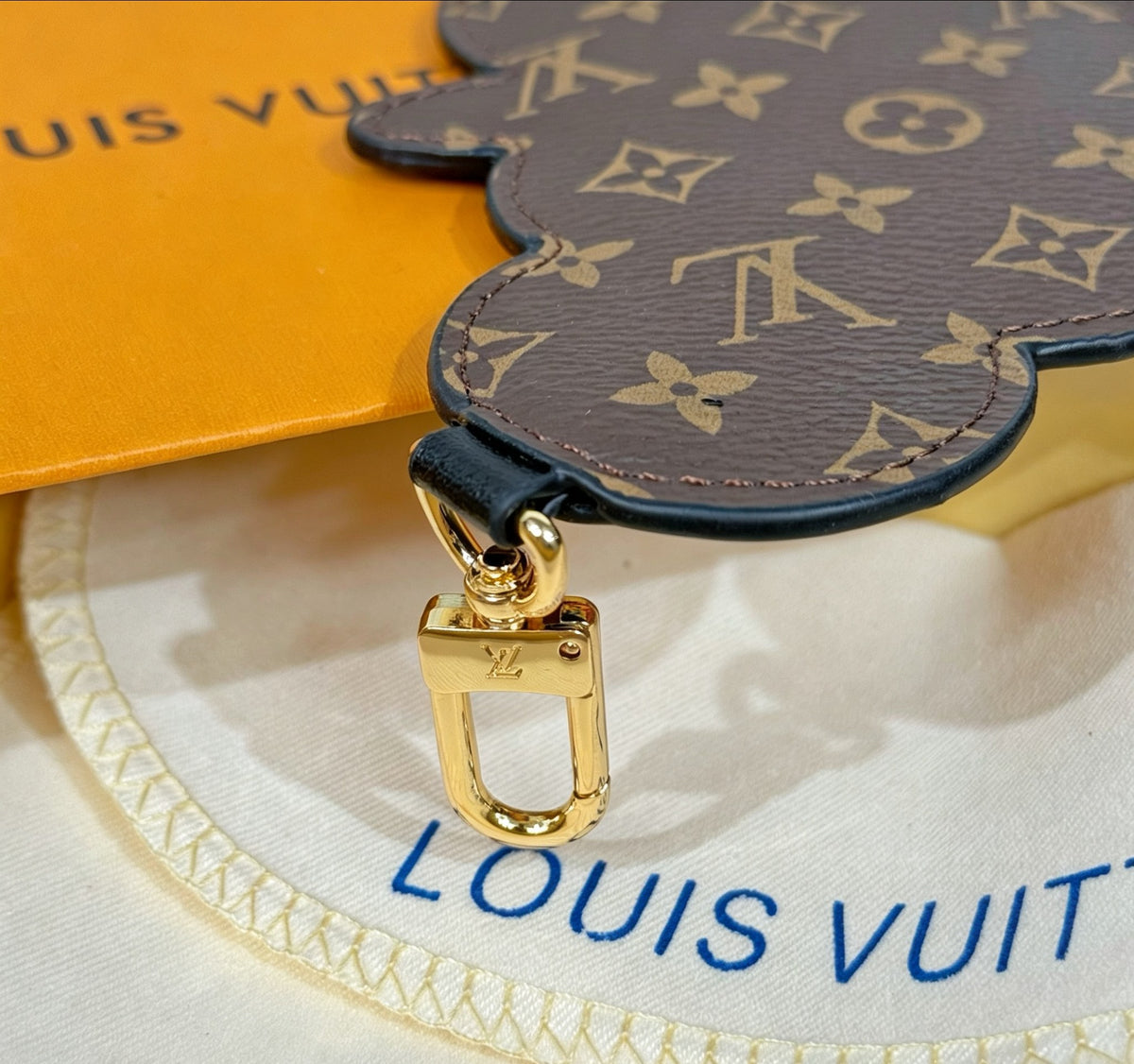 genuine leather letter Keychain for women - alternate angle view 6