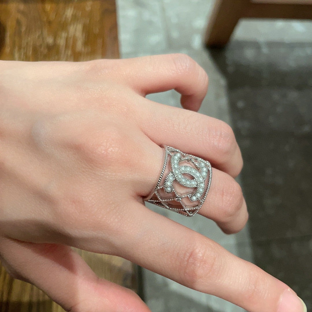 white letter Ring for women - product detail view