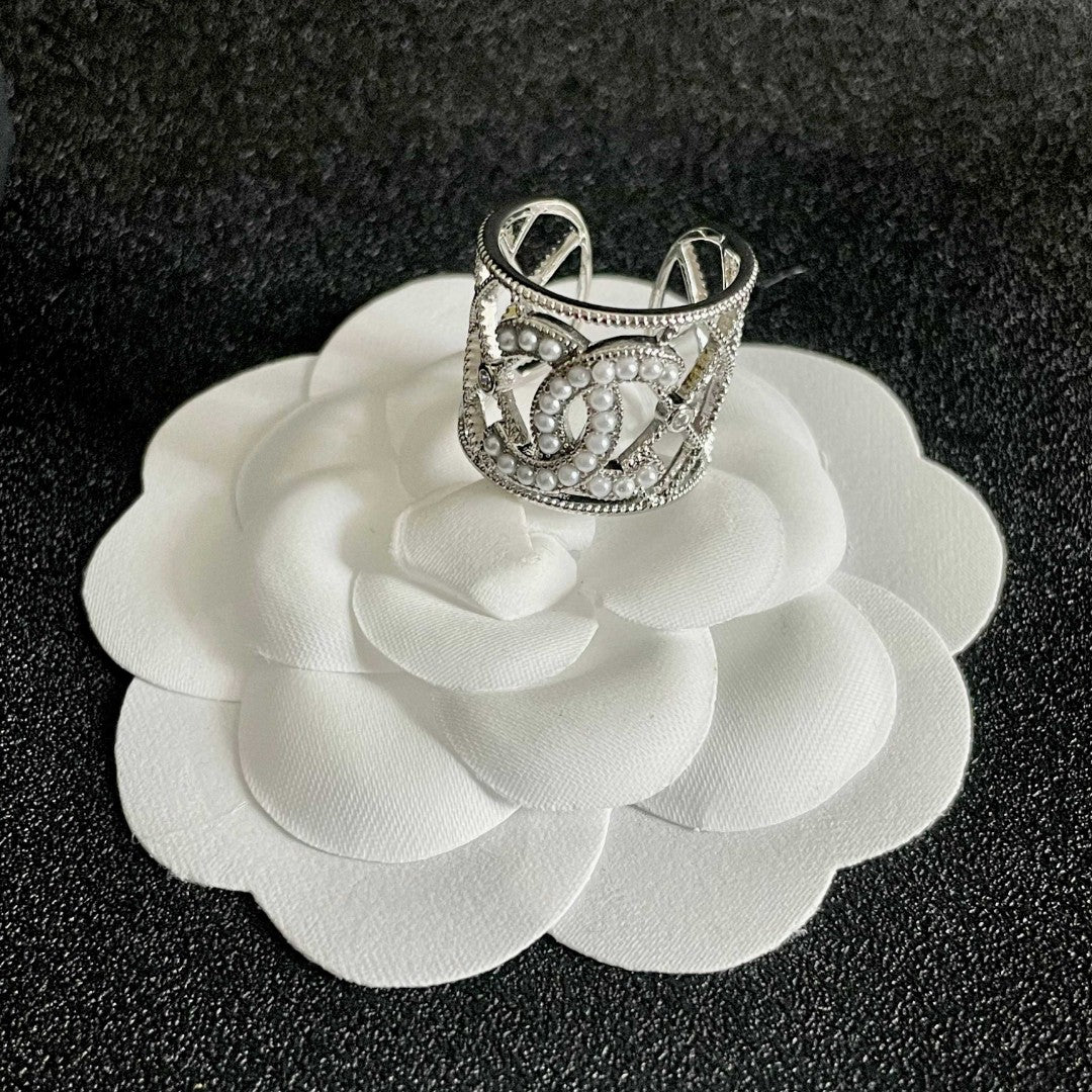 white letter Ring for women - alternate angle view 8