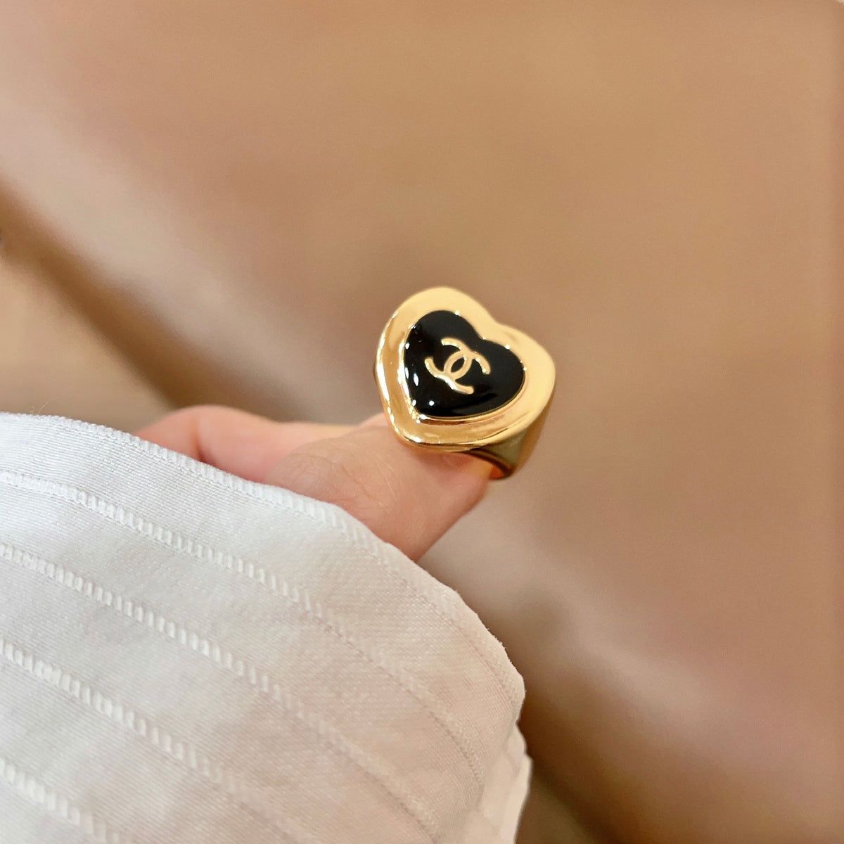 white letter Ring for women - alternate angle view 4