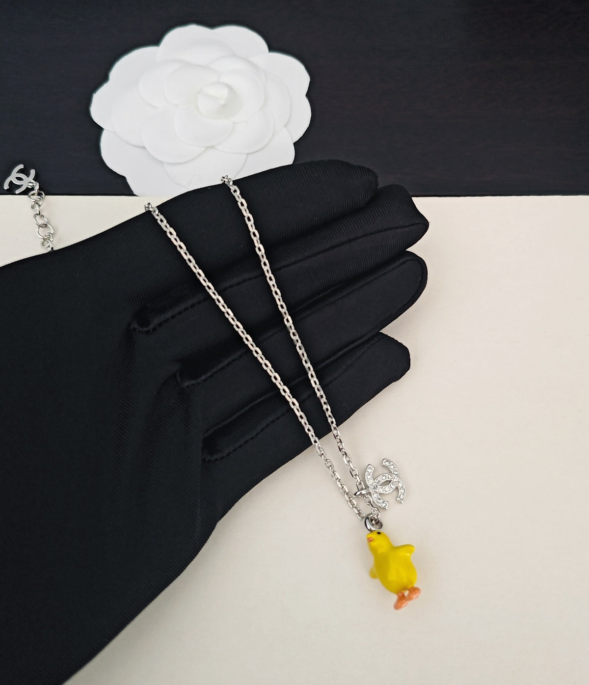 yellow brass Drop Earrings for women - alternate angle view 3
