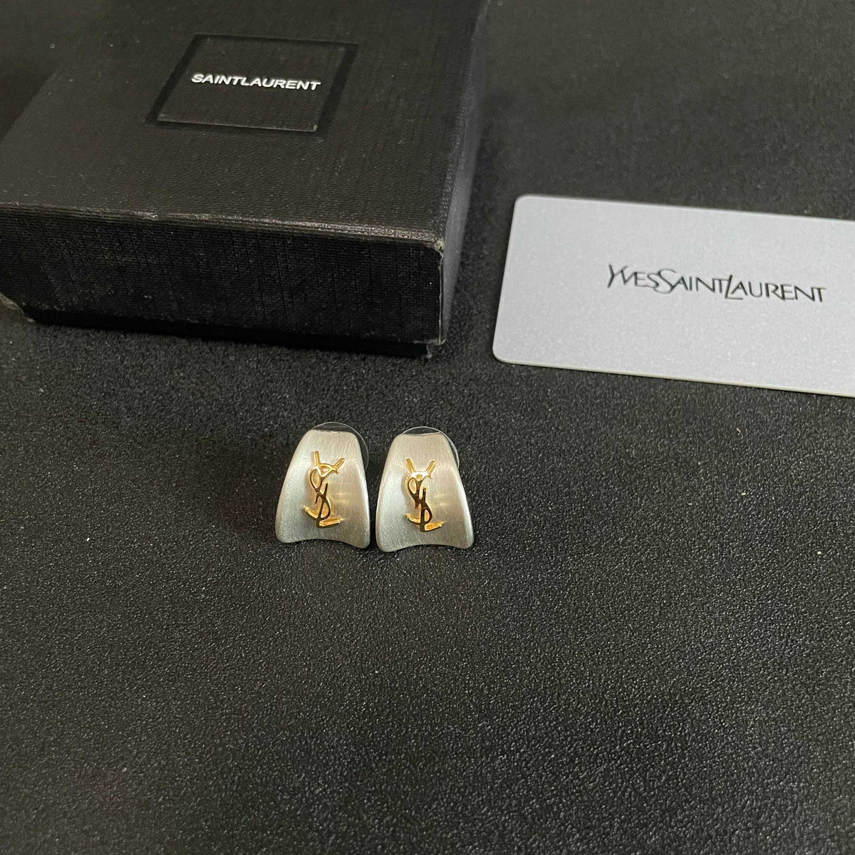 gold 925 sterling silver vintage Stud Earrings for women - alternate angle view 5