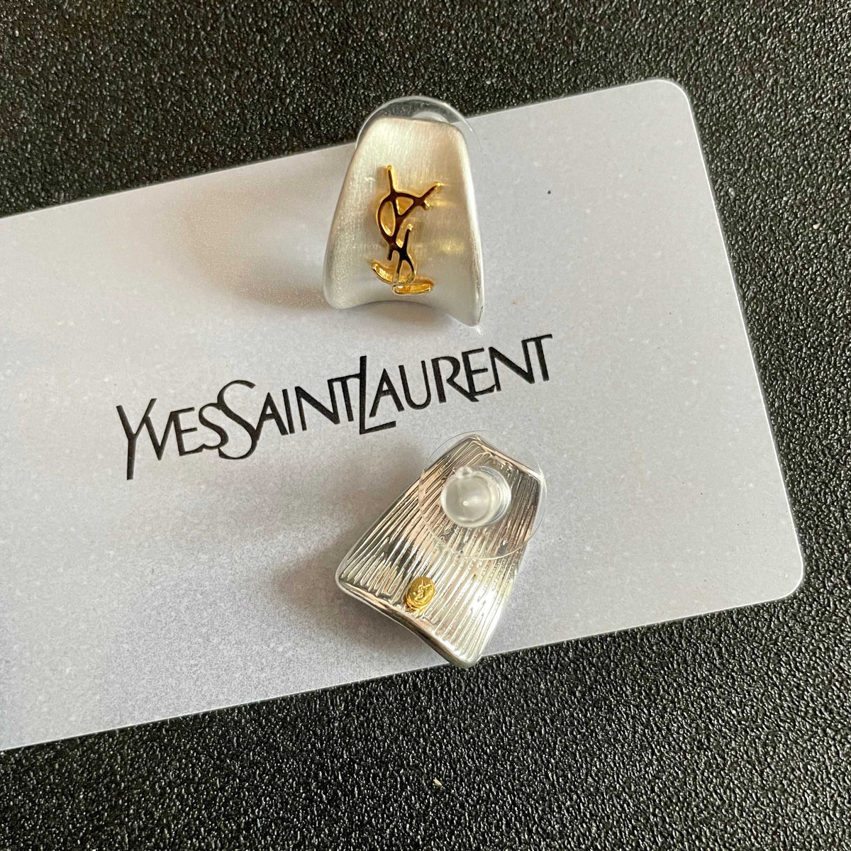 gold 925 sterling silver vintage Stud Earrings for women - alternate angle view 7