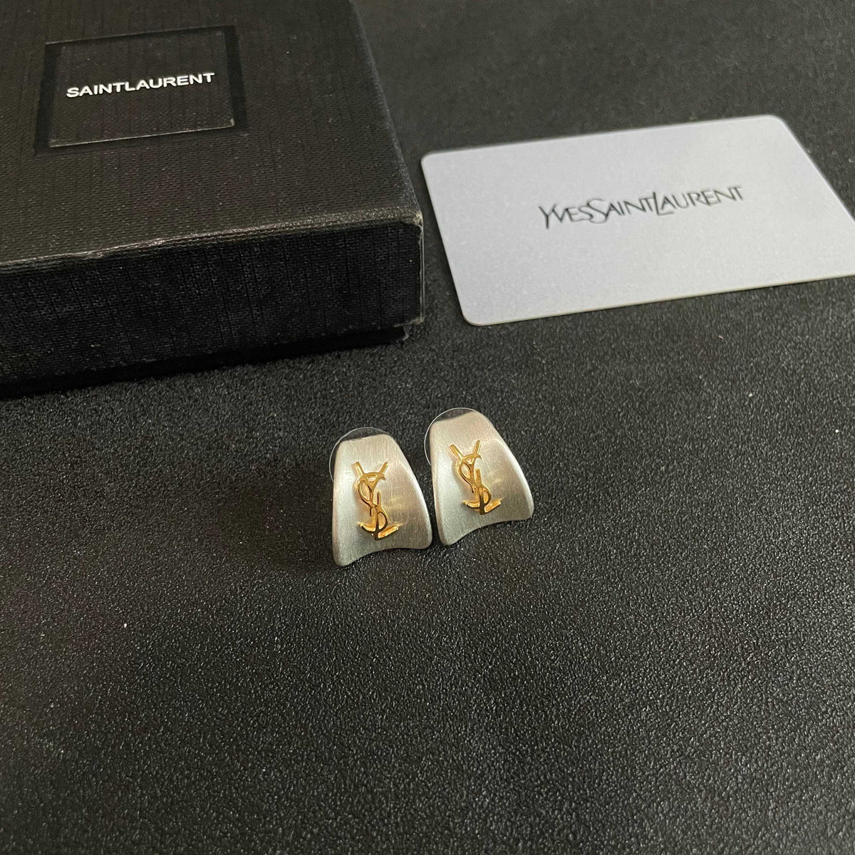 gold 925 sterling silver vintage Stud Earrings for women - alternate angle view 6
