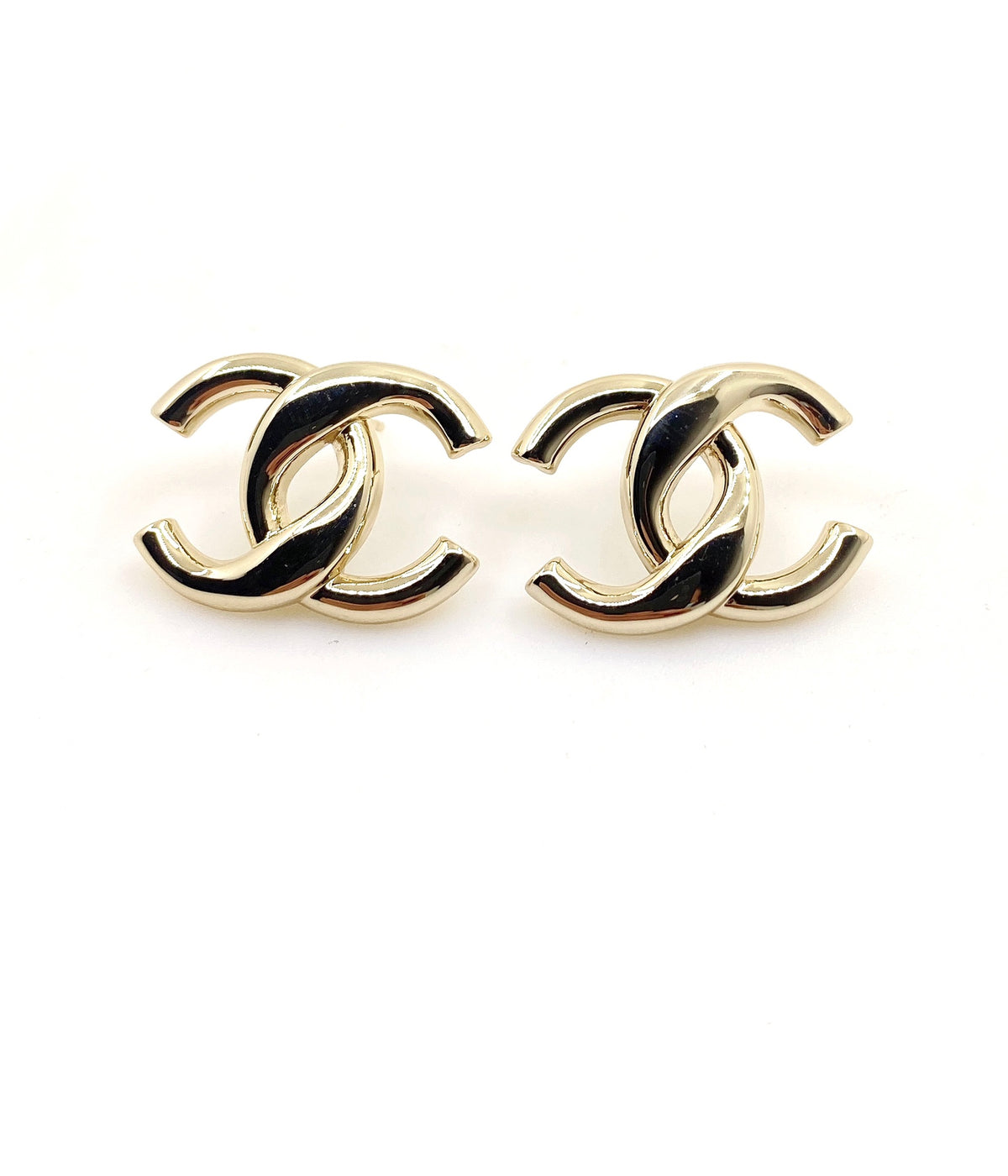 light gold brass Stud Earrings for women - product detail view