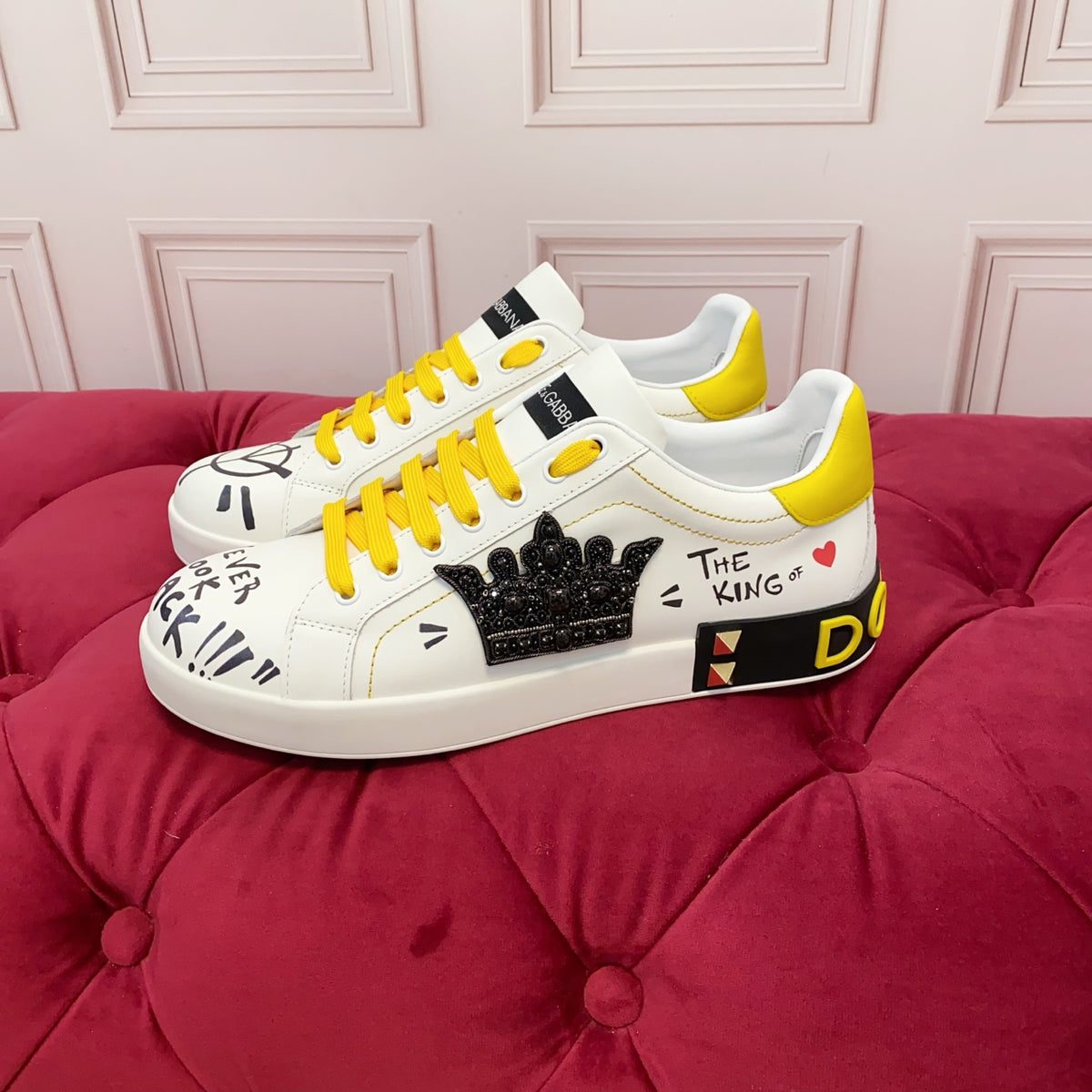 Dolce & Gabbana DG Heavy-Craft Calfskin Sneakers with 5D Accents
