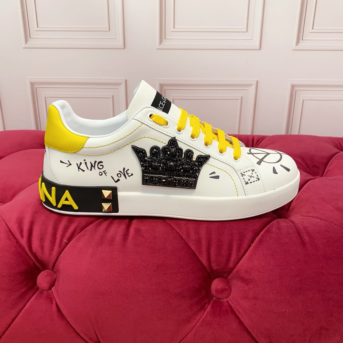Dolce & Gabbana DG Heavy-Craft Calfskin Sneakers with 5D Accents