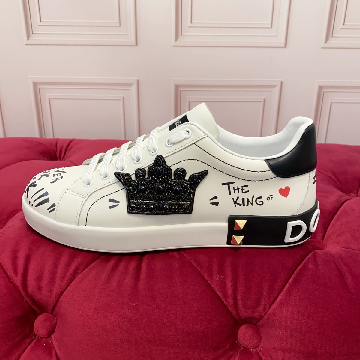 Dolce & Gabbana DG Heavy-Craft Calfskin Sneakers with 5D Accents