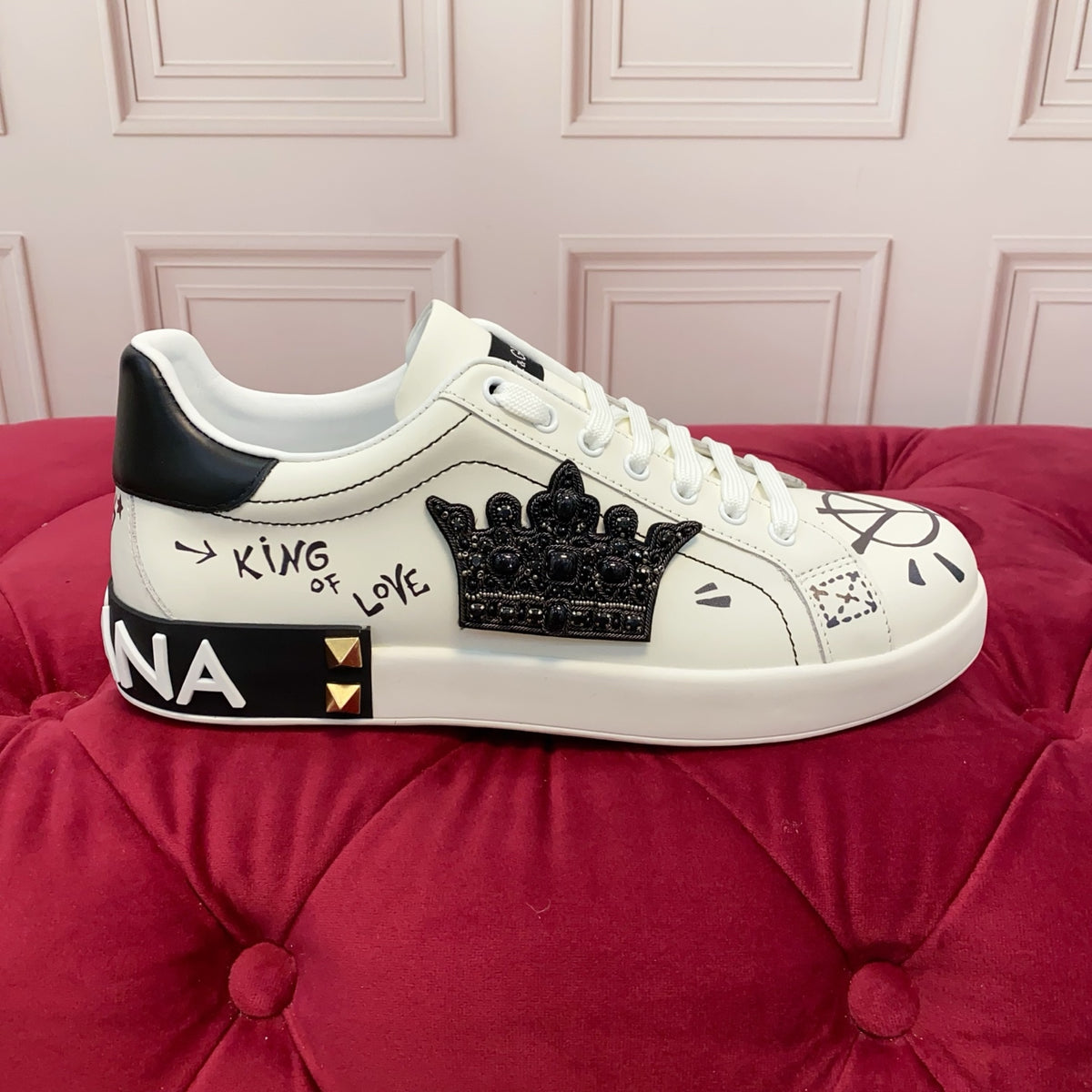 Dolce & Gabbana DG Heavy-Craft Calfskin Sneakers with 5D Accents