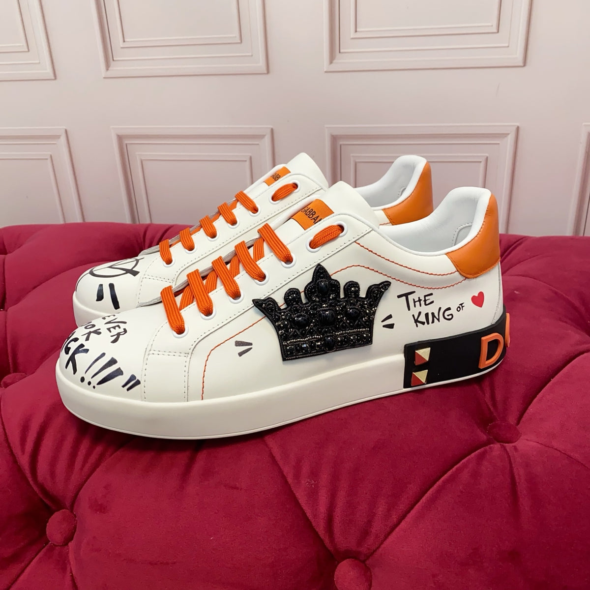 Dolce & Gabbana DG Heavy-Craft Calfskin Sneakers with 5D Accents