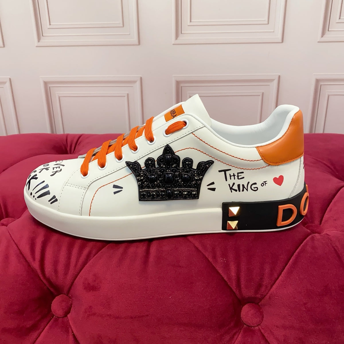 Dolce & Gabbana DG Heavy-Craft Calfskin Sneakers with 5D Accents