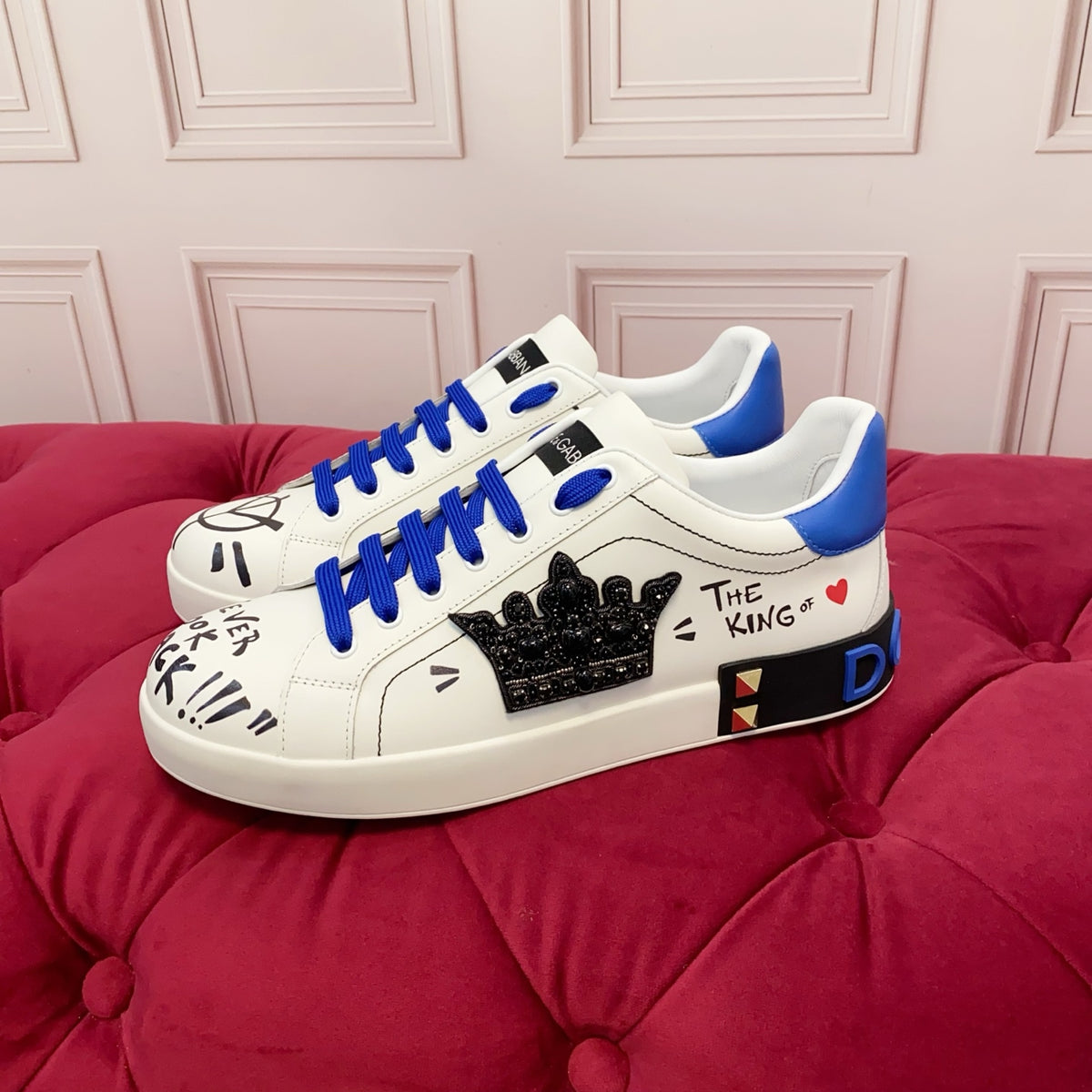 Dolce & Gabbana DG Heavy-Craft Calfskin Sneakers with 5D Accents