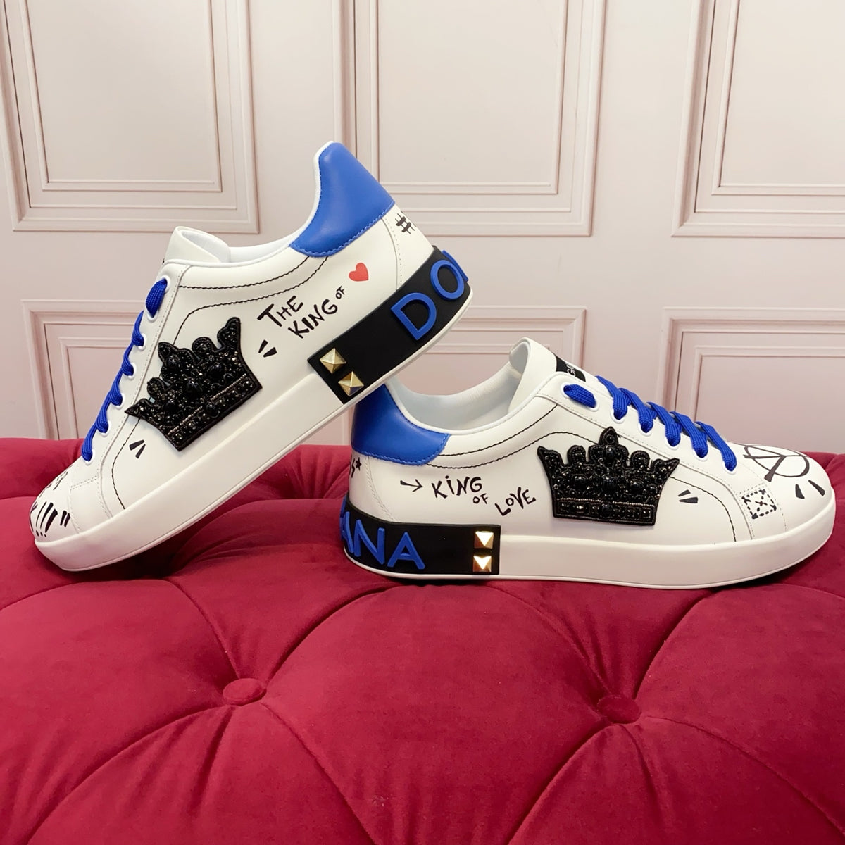 Dolce & Gabbana DG Heavy-Craft Calfskin Sneakers with 5D Accents