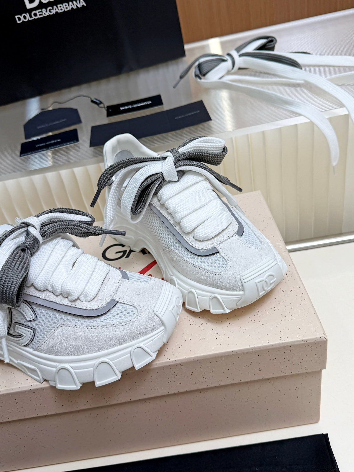 Dolce & Gabbana DG Couple's Oxford & Lace Sneakers
