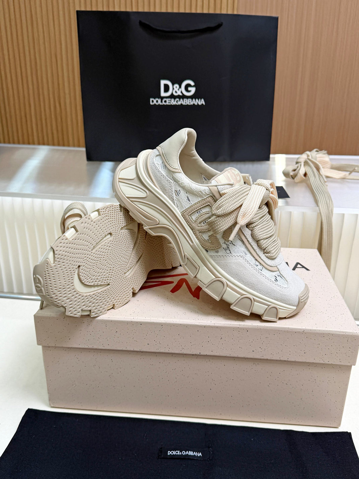 Dolce & Gabbana DG Couple's Oxford & Lace Sneakers
