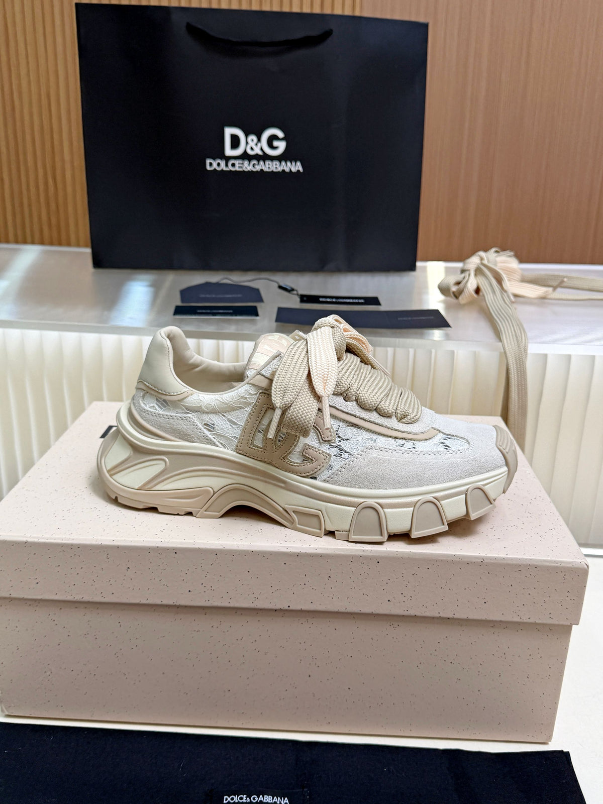 Dolce & Gabbana DG Couple's Oxford & Lace Sneakers