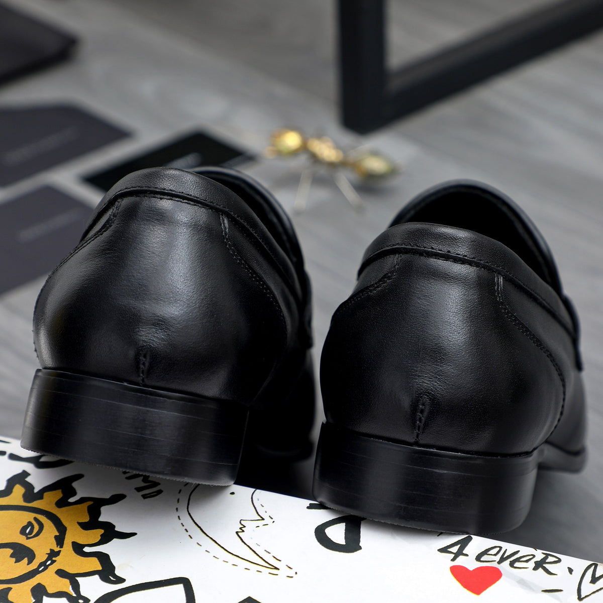 Dolce & Gabbana DG Men's Business Slip-On Dress Shoes with Metal Buckle