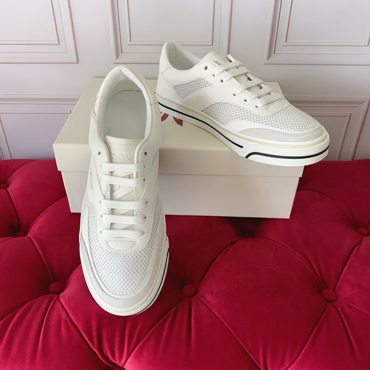 Dolce & Gabbana DG Heavy-Craft Calfskin Sneakers with 5D Accents
