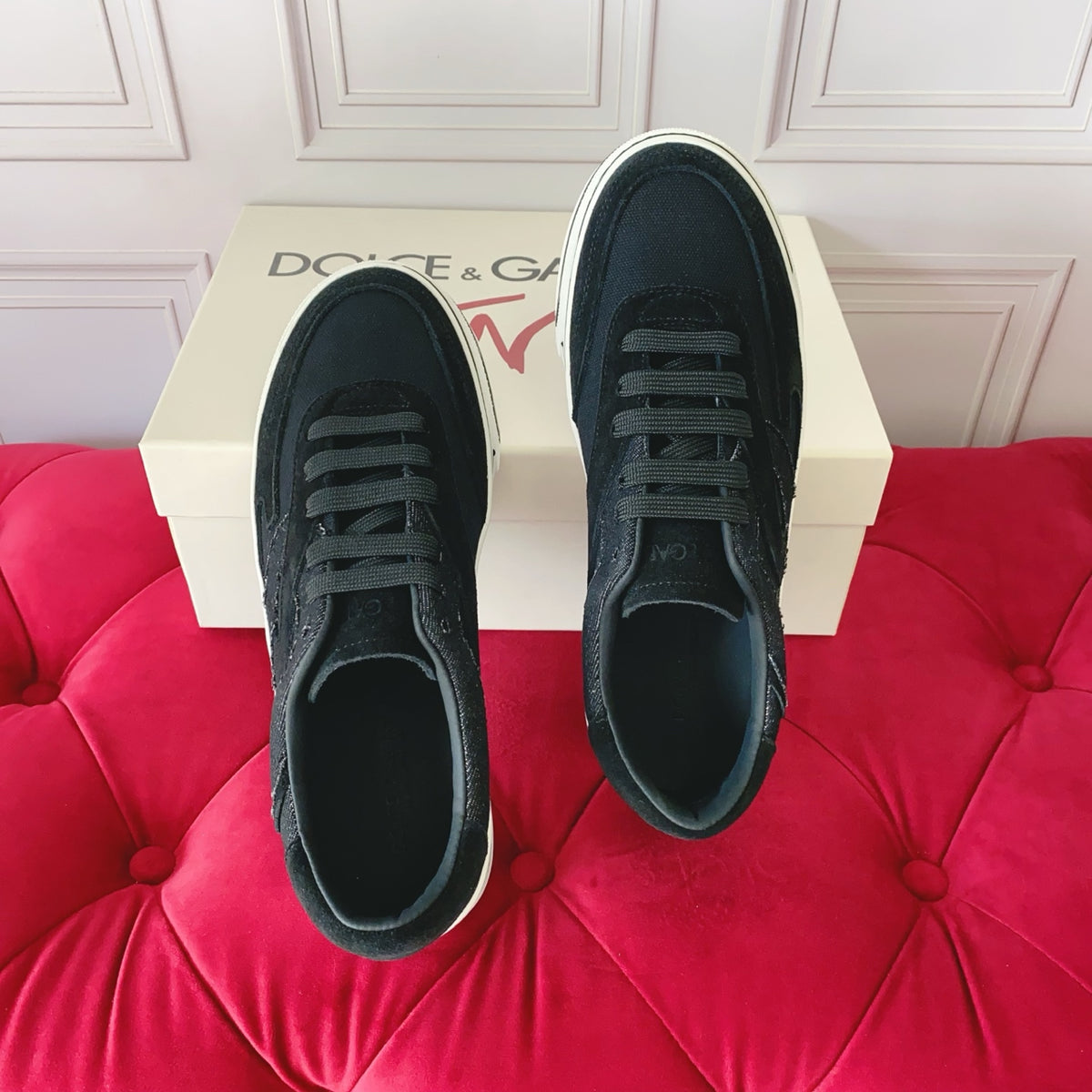Dolce & Gabbana DG Heavy-Craft Calfskin Sneakers with 5D Accents
