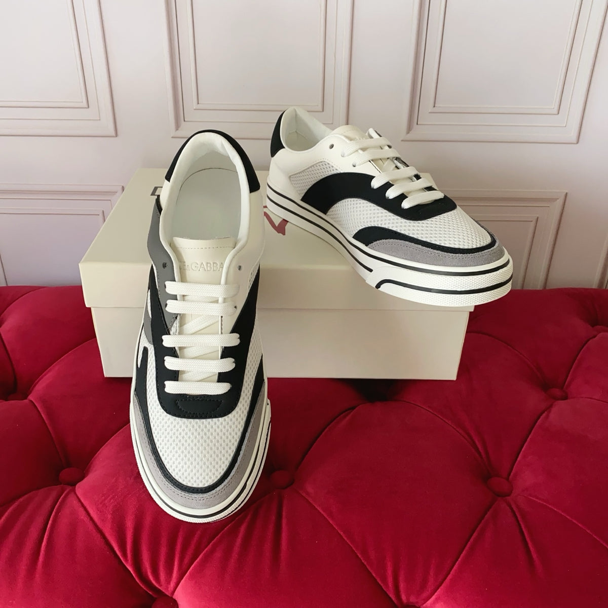 Dolce & Gabbana DG Heavy-Craft Calfskin Sneakers with 5D Accents