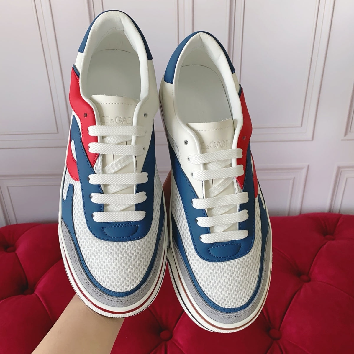 Dolce & Gabbana DG Heavy-Craft Calfskin Sneakers with 5D Accents