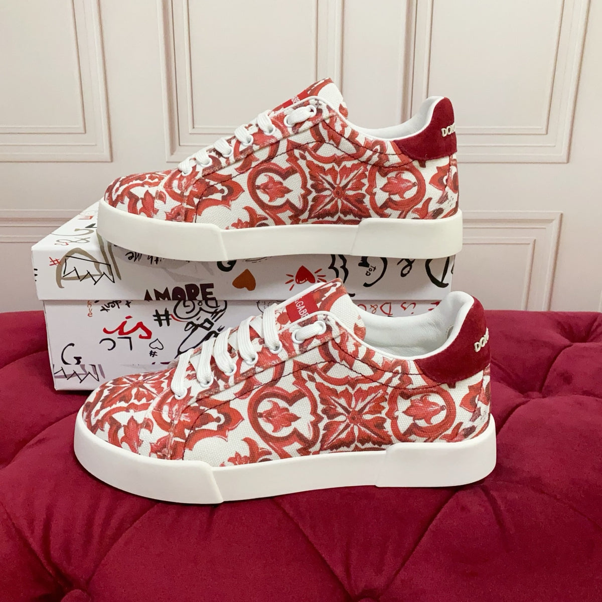 Dolce & Gabbana DG Heavy-Craft Calfskin Sneakers with 5D Accents
