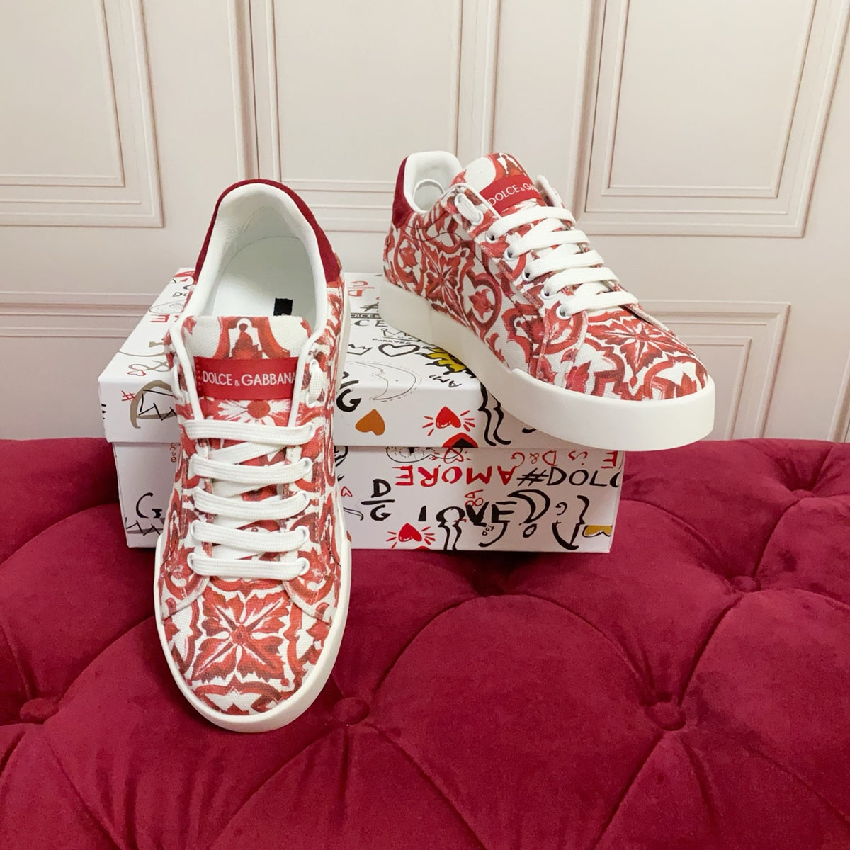 Dolce & Gabbana DG Heavy-Craft Calfskin Sneakers with 5D Accents