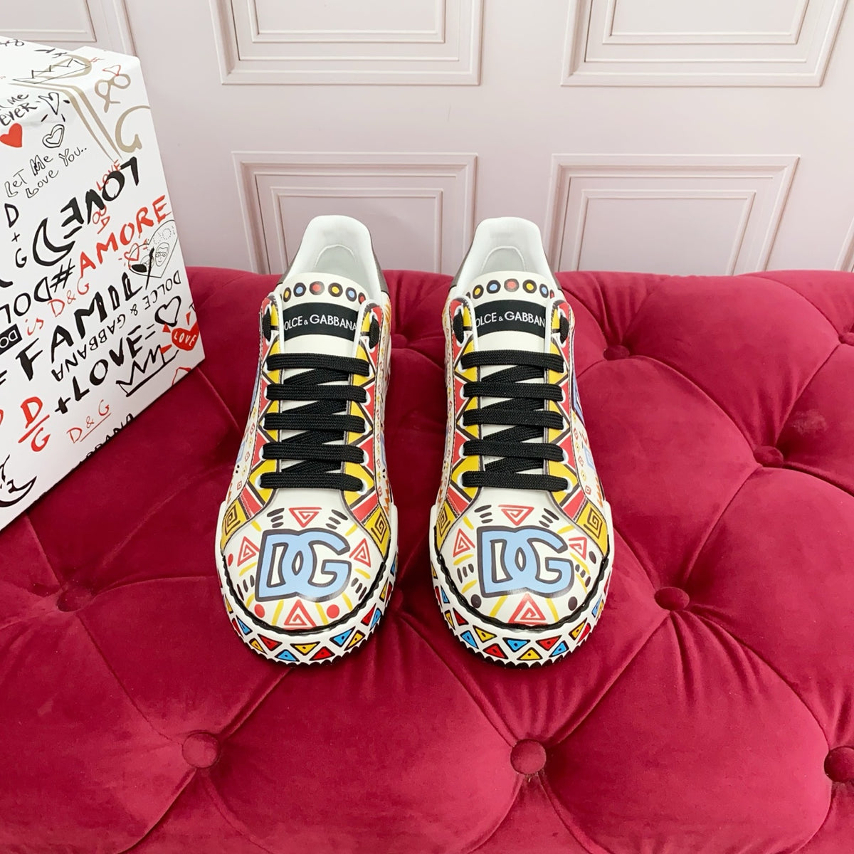 Dolce & Gabbana DG Heavy-Craft Calfskin Sneakers with 5D Accents