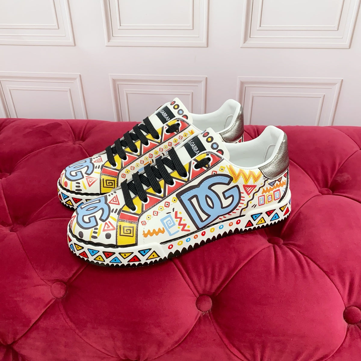 Dolce & Gabbana DG Heavy-Craft Calfskin Sneakers with 5D Accents