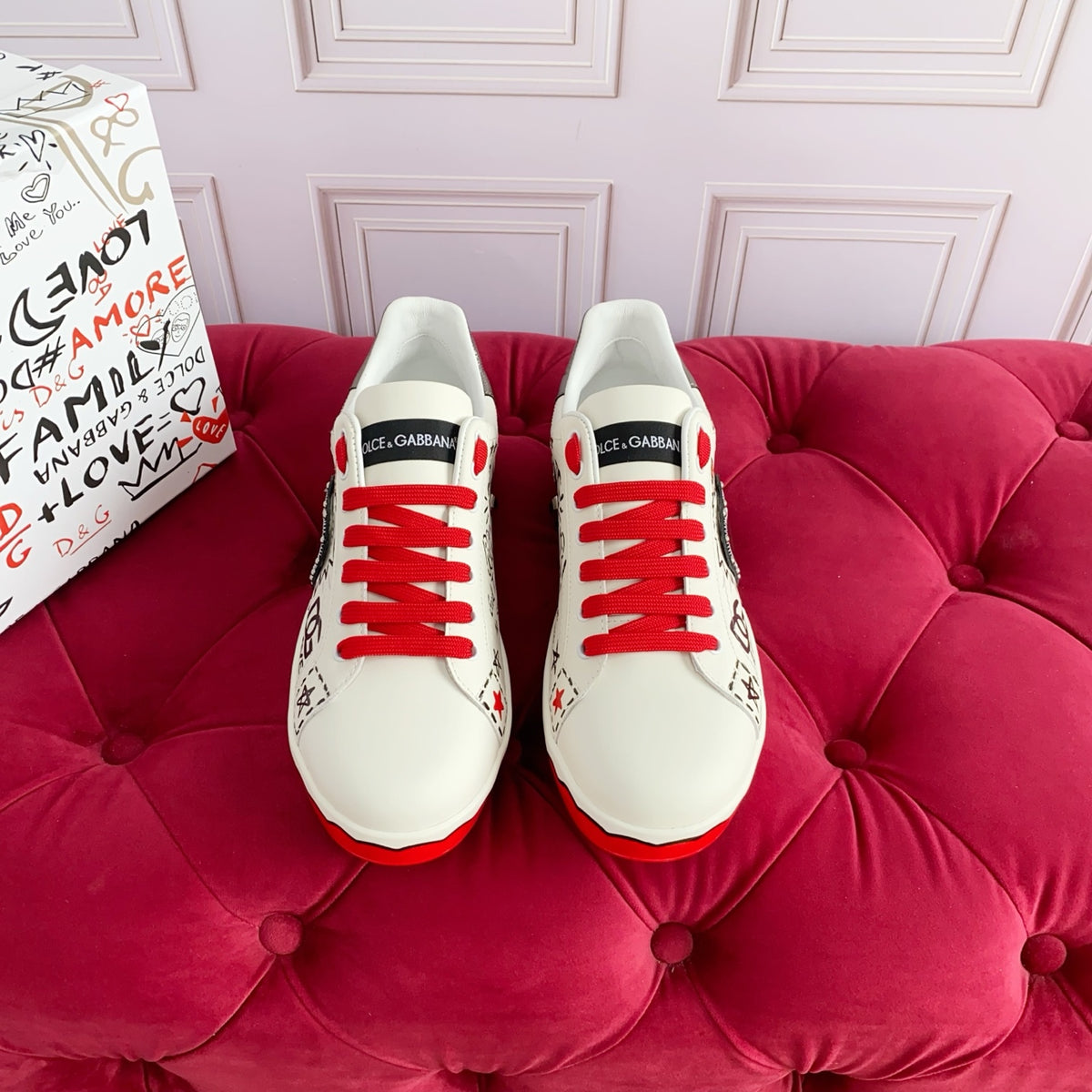 Dolce & Gabbana DG Heavy-Craft Calfskin Sneakers with 5D Accents