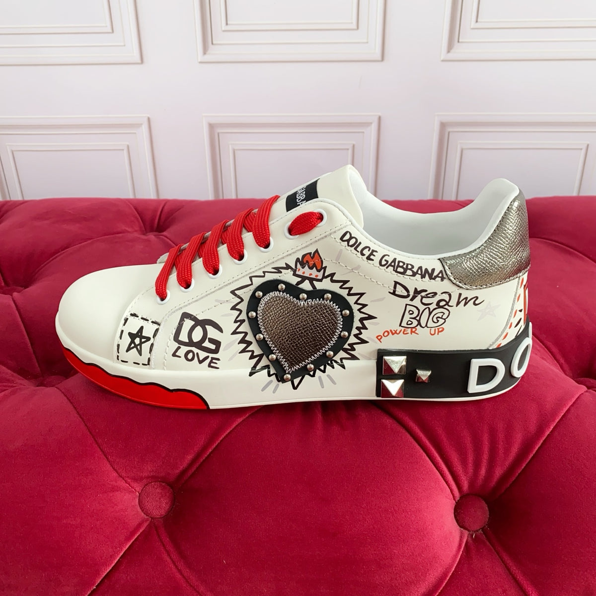 Dolce & Gabbana DG Heavy-Craft Calfskin Sneakers with 5D Accents