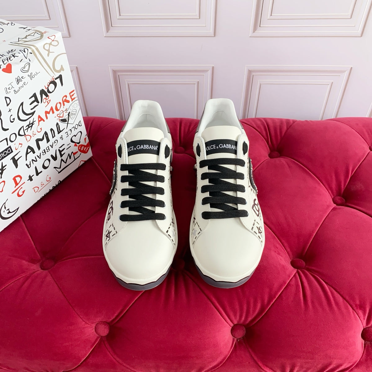 Dolce & Gabbana DG Heavy-Craft Calfskin Sneakers with 5D Accents
