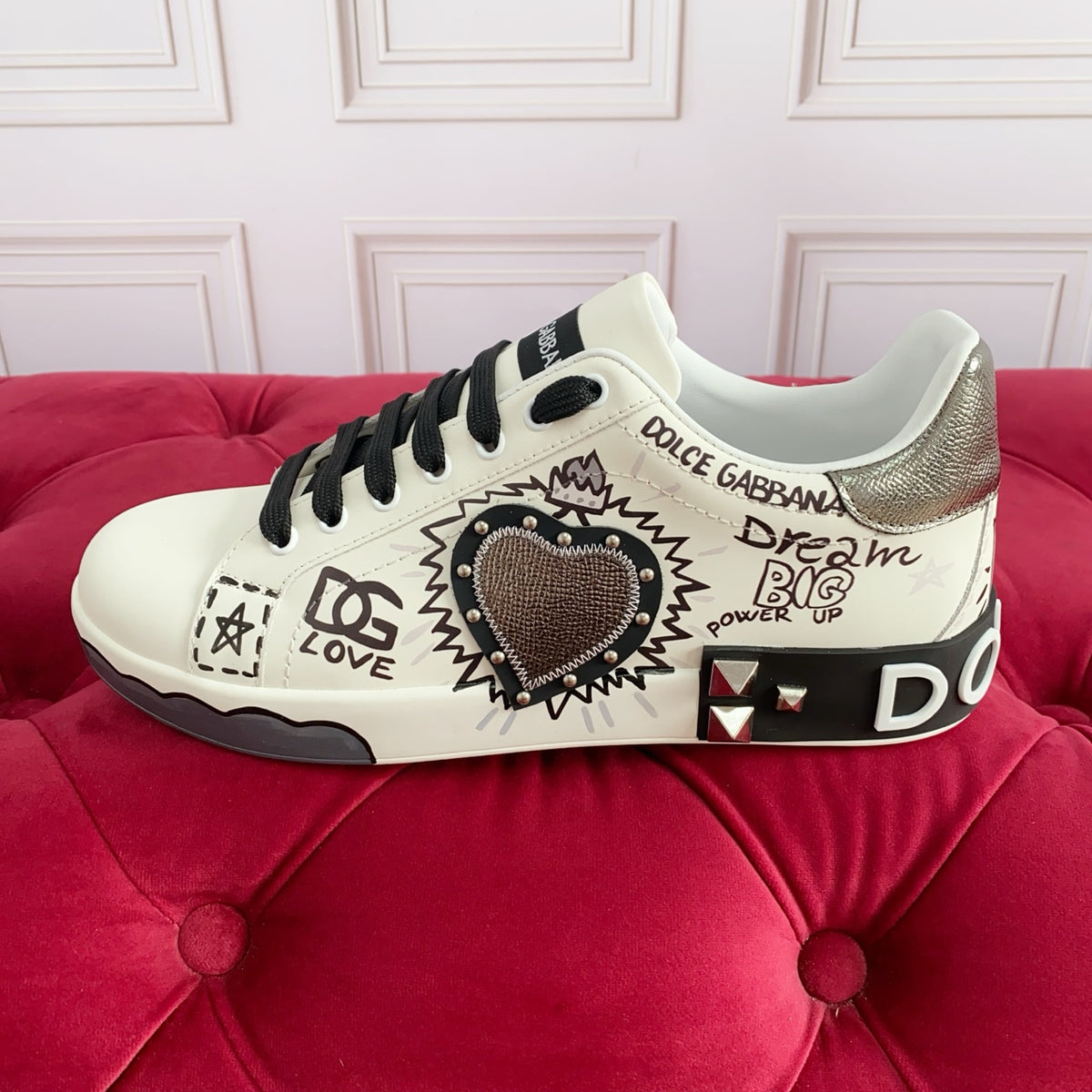 Dolce & Gabbana DG Heavy-Craft Calfskin Sneakers with 5D Accents
