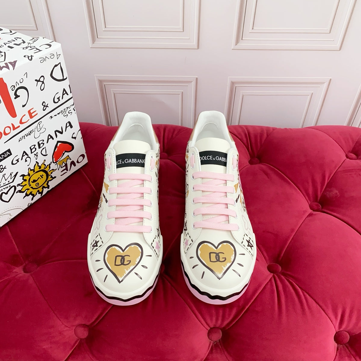 Dolce & Gabbana DG Heavy-Craft Calfskin Sneakers with 5D Accents