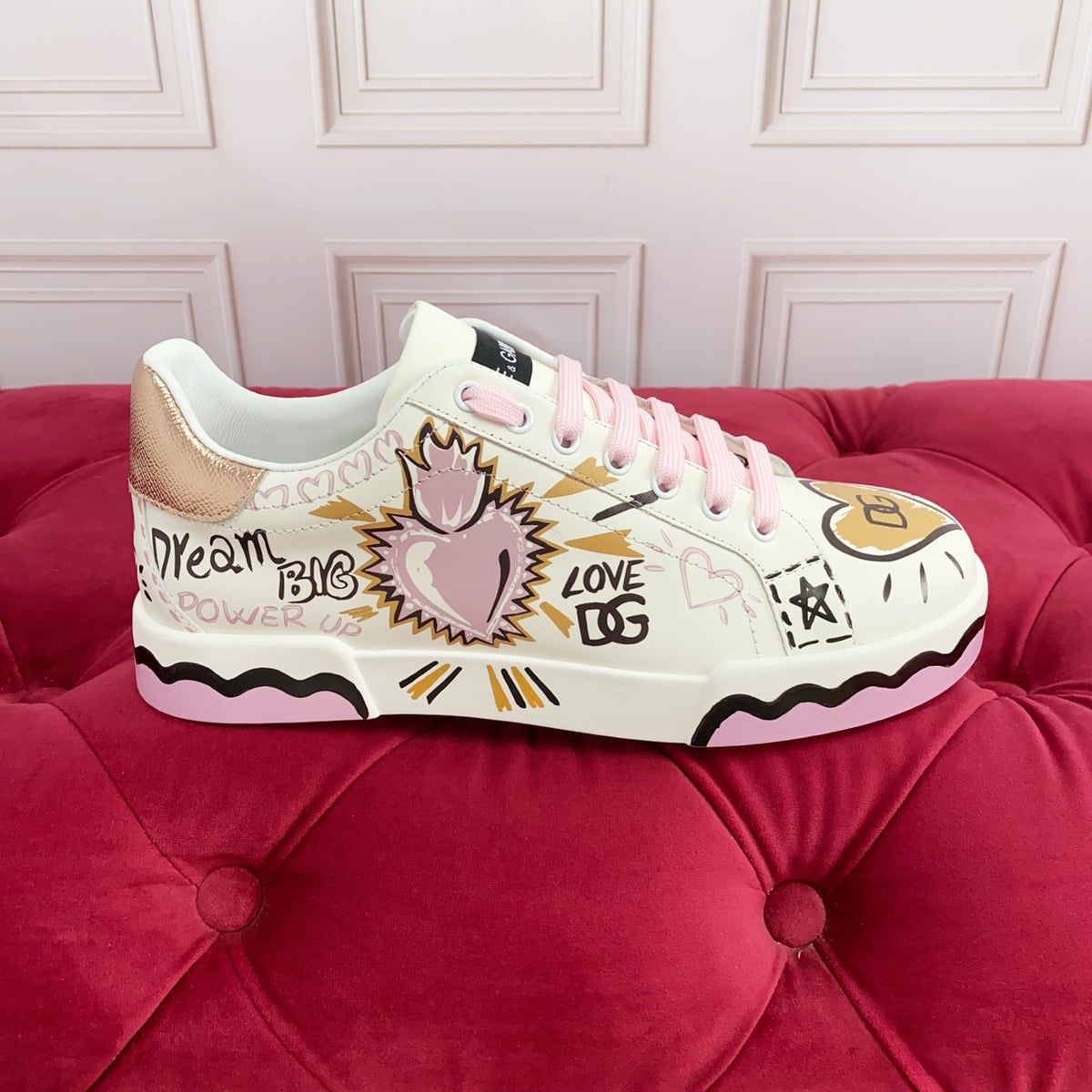 Dolce & Gabbana DG Heavy-Craft Calfskin Sneakers with 5D Accents