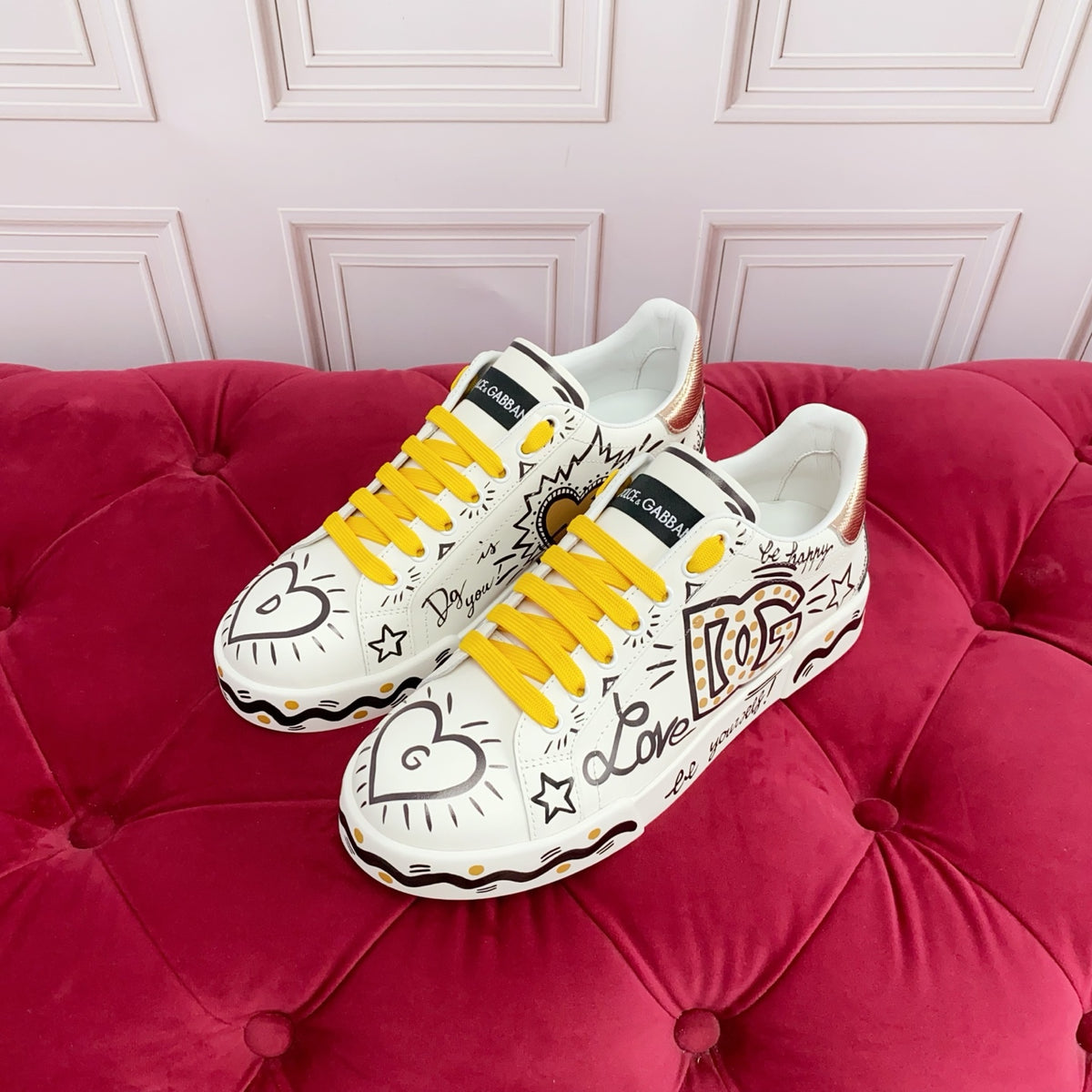 Dolce & Gabbana DG Heavy-Craft Calfskin Sneakers with 5D Accents